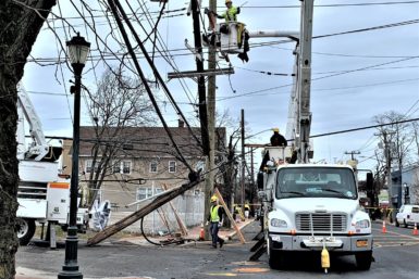 Broken utility pole