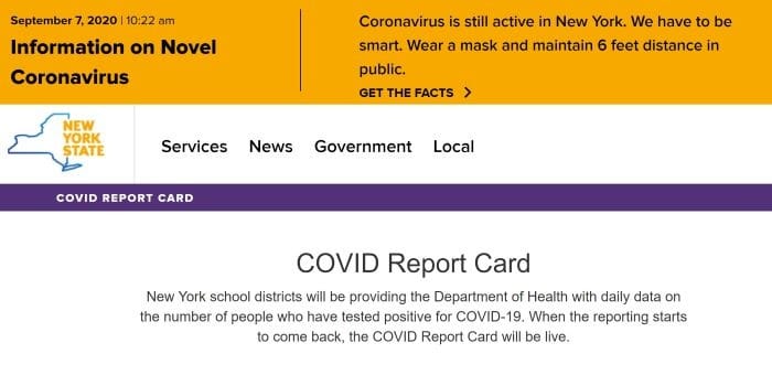school Covid report card